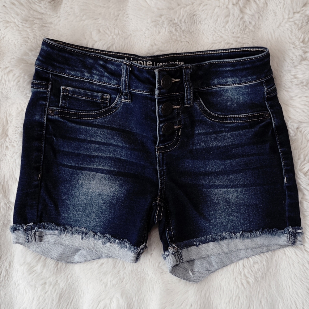 Kids Indigo Wash Denim Regular Rise Midi Shorts
